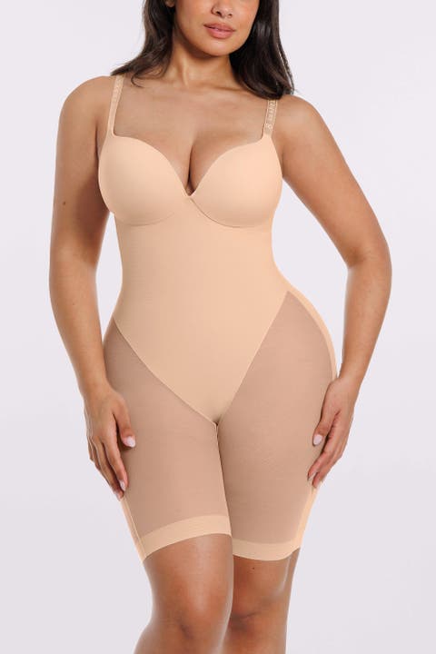 Women Body Shaper Low Back Mid-Thigh Bodysuit
