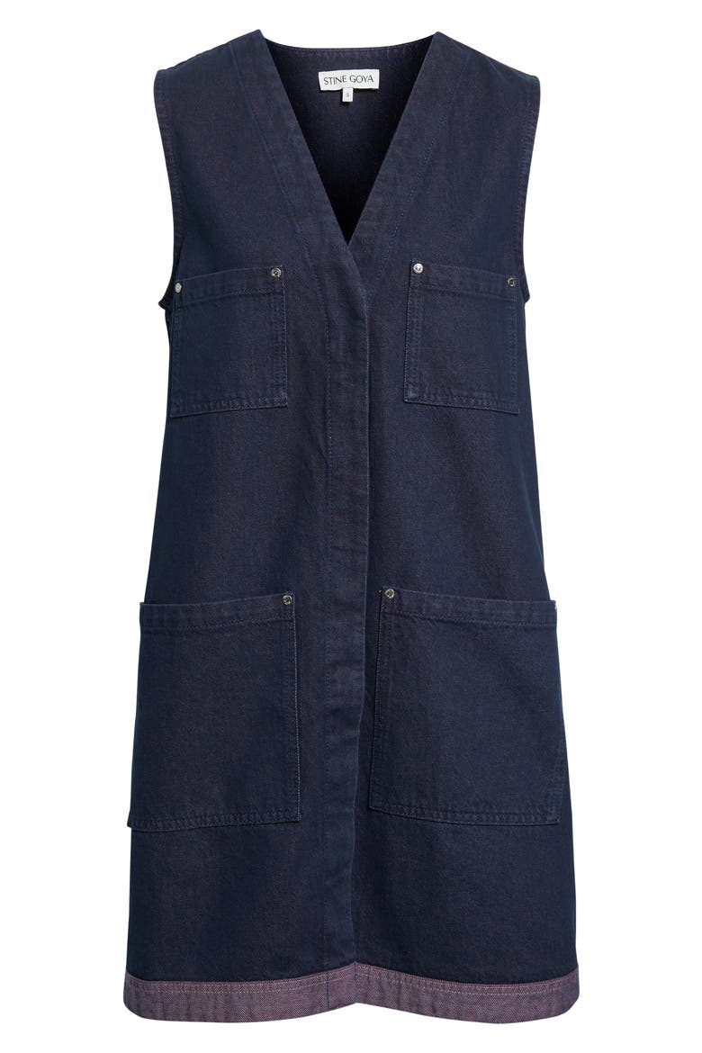 Contrast Hem Denim Dress, Alternate, color, DUSKY / DRIED ROSE