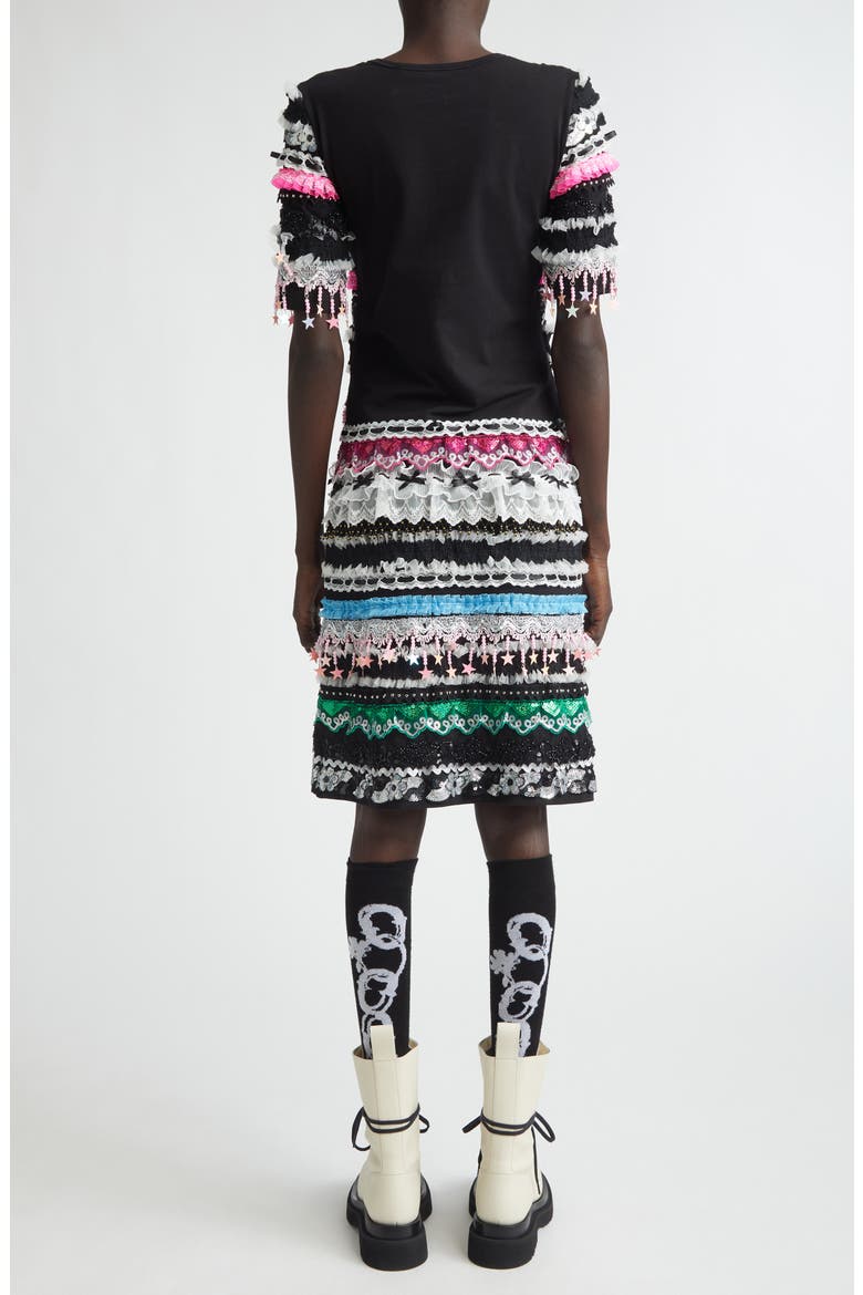Starbrites Embellished Jersey Dress, Alternate, color, BLACK MULTI