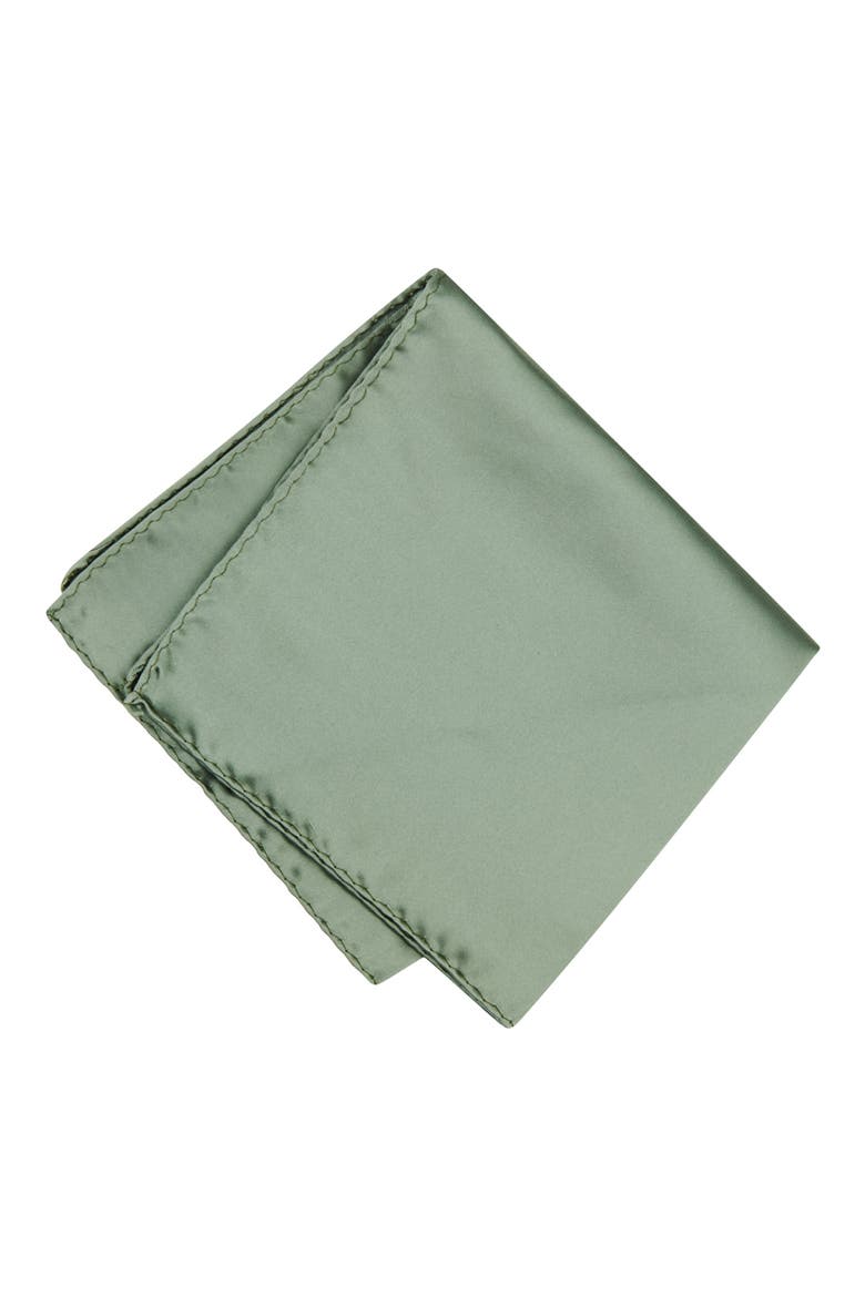 Men's Solid Satin Pocket Square, Main, color, SAGE