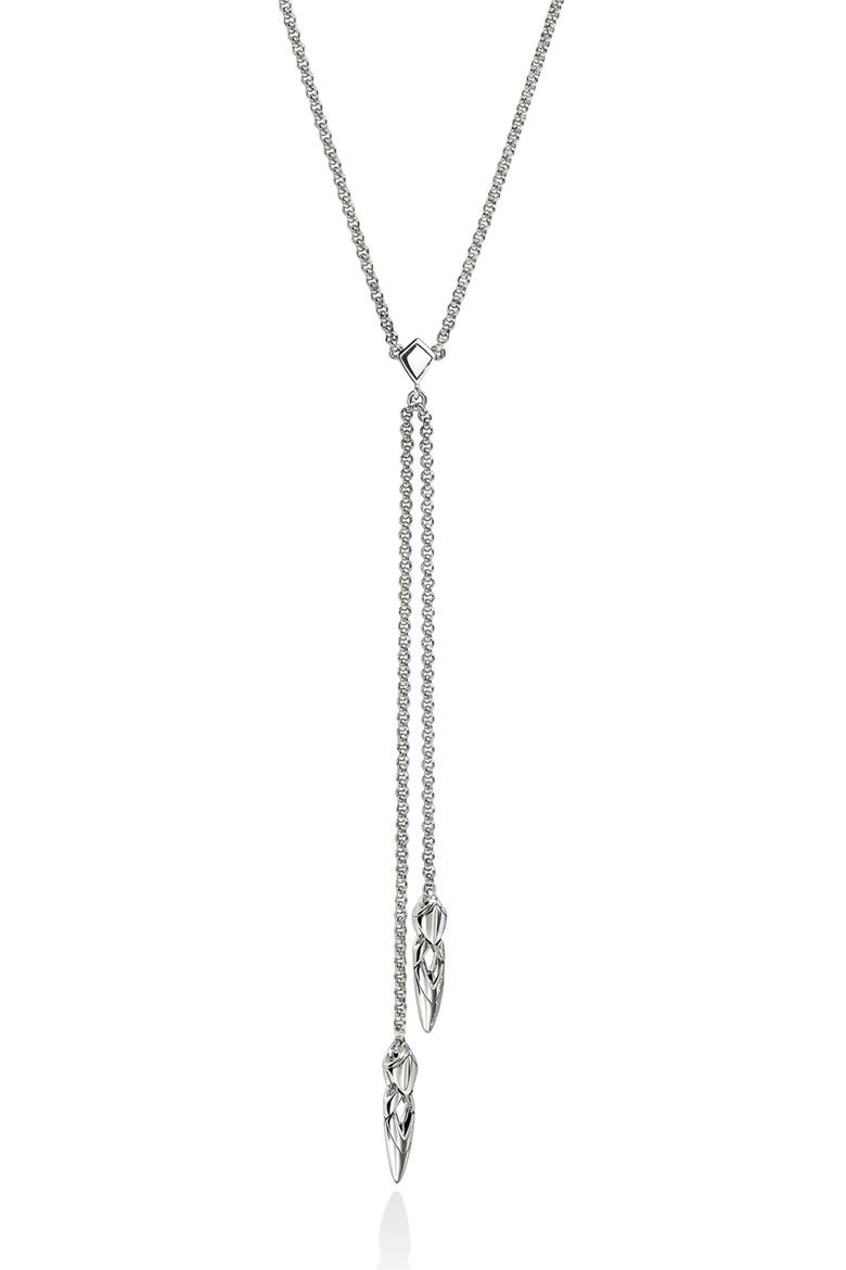 Naga Diamond Y-Necklace, Alternate, color, SILVER