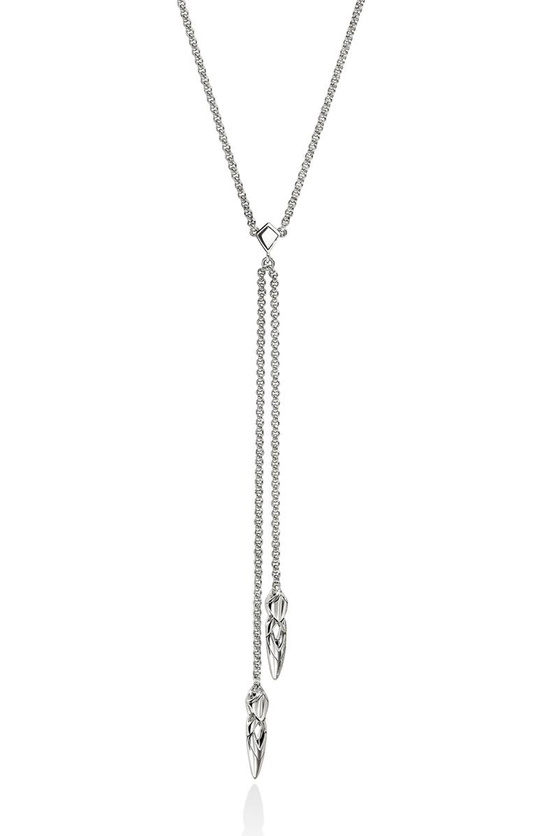 John Hardy Naga Diamond Y-Necklace, Alternate, color, Silver