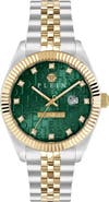 PHILIPP PLEIN Date Superlative Two Tone Bracelet Watch, 41mm