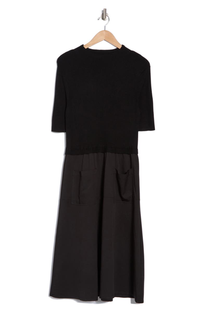 Ellen Tracy Twofer Short Sleeve Dress, Alternate, color, 
