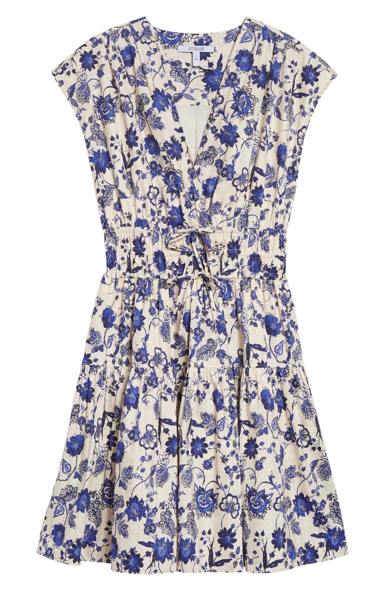 Derek Lam 10 Crosby Tora Floral Poplin Fit & Flare Dress, Alternate, color,