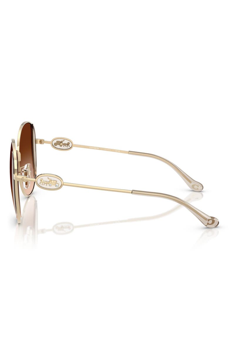 COACH 54mm Gradient Round Sunglasses, Alternate, color, Brown Gradient
