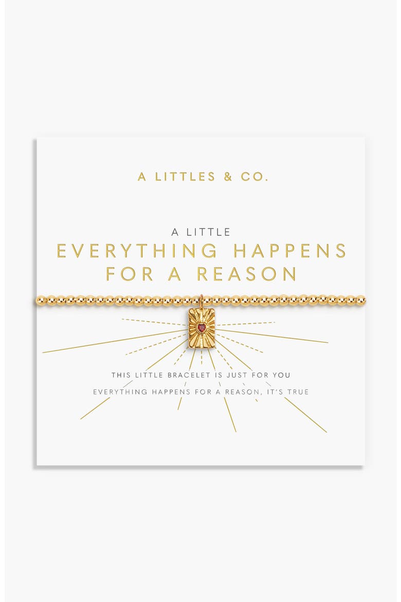 A Little 'Everything Happens For A Reason' Bracelet In Gold-Tone Plating, Main, color, Metallic Gold