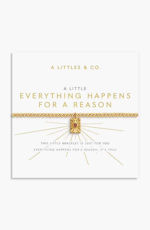 A Little 'Everything Happens For A Reason' Bracelet In Gold-Tone Plating