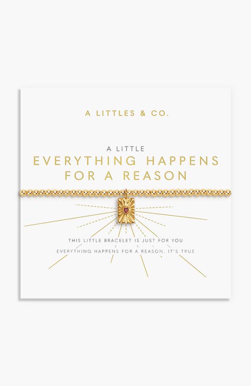 A Littles & Co. A Littles & Co A Little 'everything Happens For A Reason' Bracelet In Gold-tone Plating In Gold