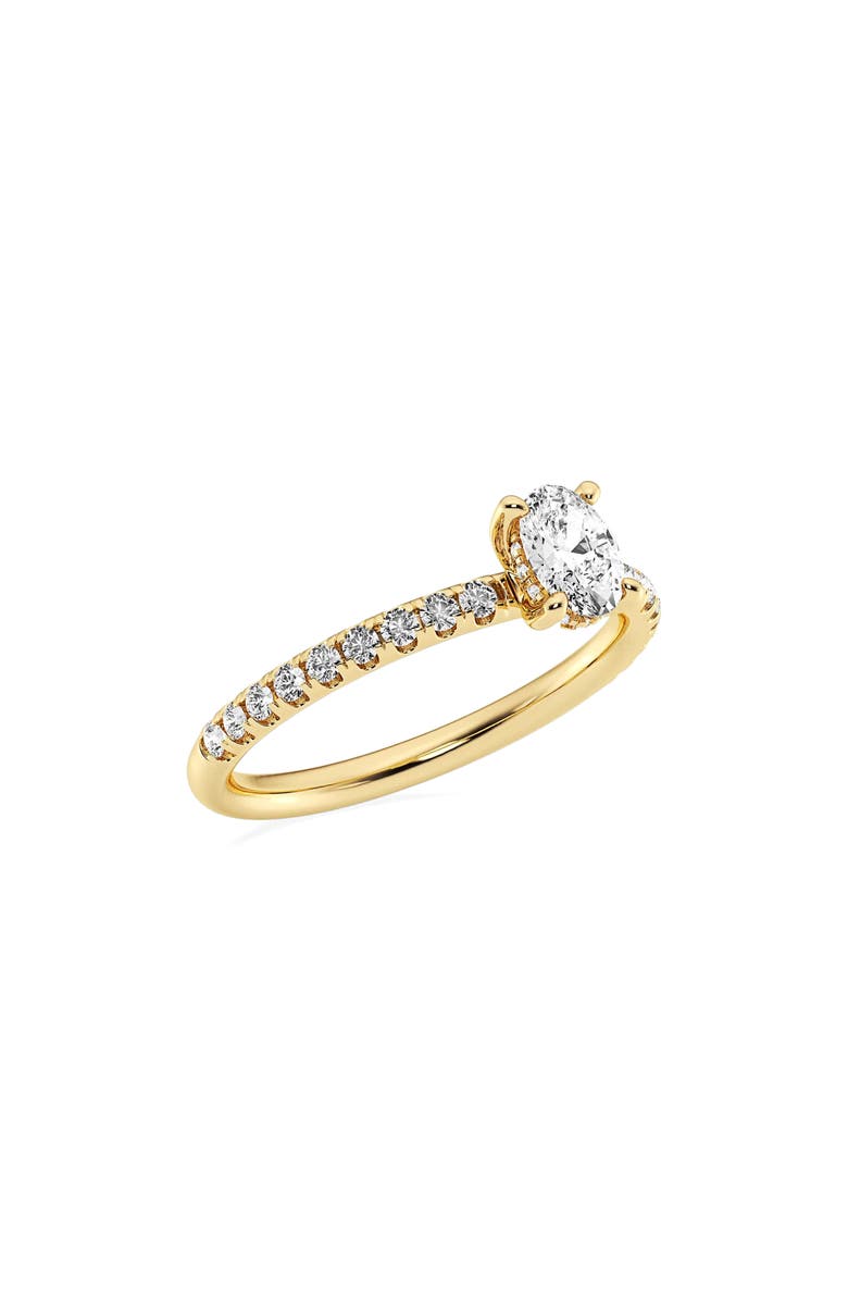 Badgley Mischka Collection Oval Cut Lab Created Diamond Pavé Ring - 7/8 ctw., Alternate, color, Gold