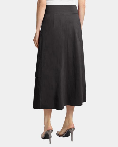 Santorelli Deb Multi-panel Asymmetric Midi Skirt In Stretch Cotton Blend
