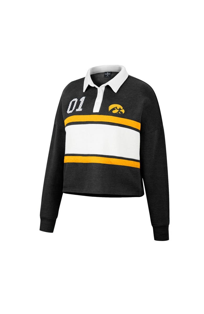 COLOSSEUM Women's Colosseum Black Iowa Hawkeyes I Love My Job Rugby Long Sleeve Shirt, Alternate, color, 