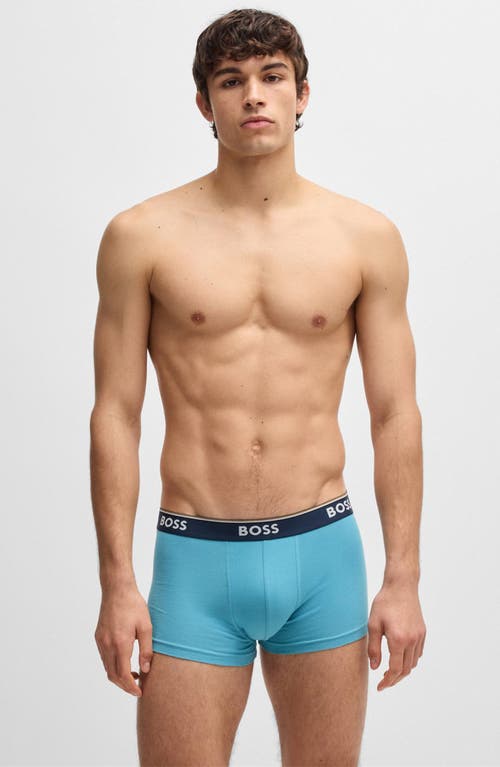 Hugo Boss Boss Assorted 3-pack Power Stretch Cotton Trunks In Multi