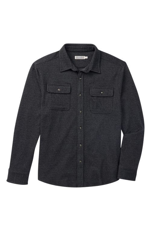 Fair Harbor Dunewood Stretch Flannel Button-up Shirt In Black