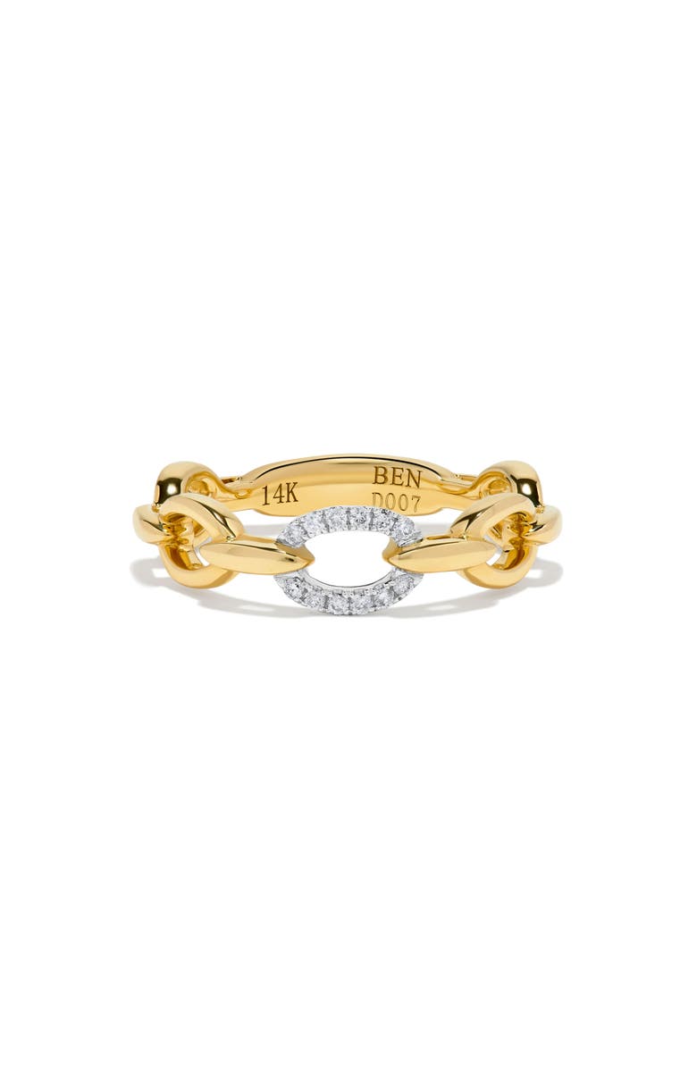 H.J. Namdar 14K Gold Diamond Oval Link Ring, Alternate, color, Yellow Gold