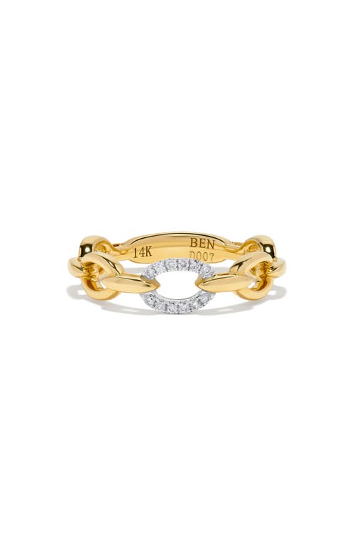 H.j. Namdar 14k Gold Diamond Oval Link Ring In Gold