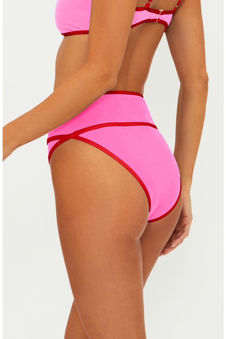Carlotta High Waist Bikini Bottoms, Alternate, color, ELECTRIC PINK