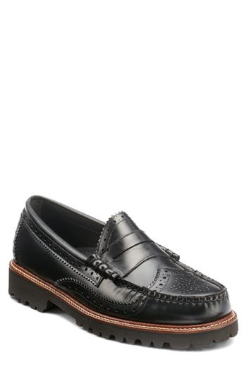 G.h.bass Larson Wingtip Loafer In Black