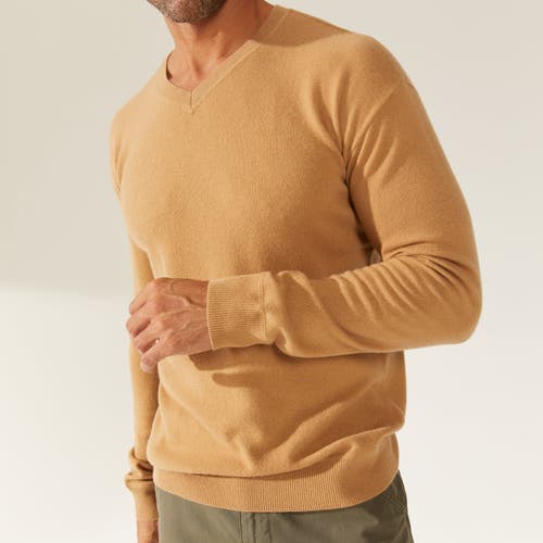 Italic Liam Cashmere V-neck Sweater In Camel