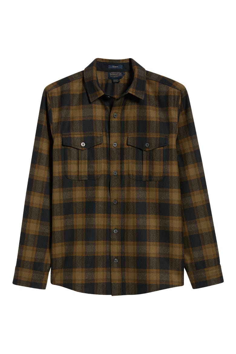 Scout Wool Shirt, Alternate, color, OLIVE/ BLACK CHECK