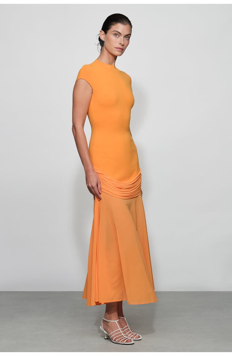 Et Ochs Nola Knit Combo Dress, Alternate, color, Tangerine