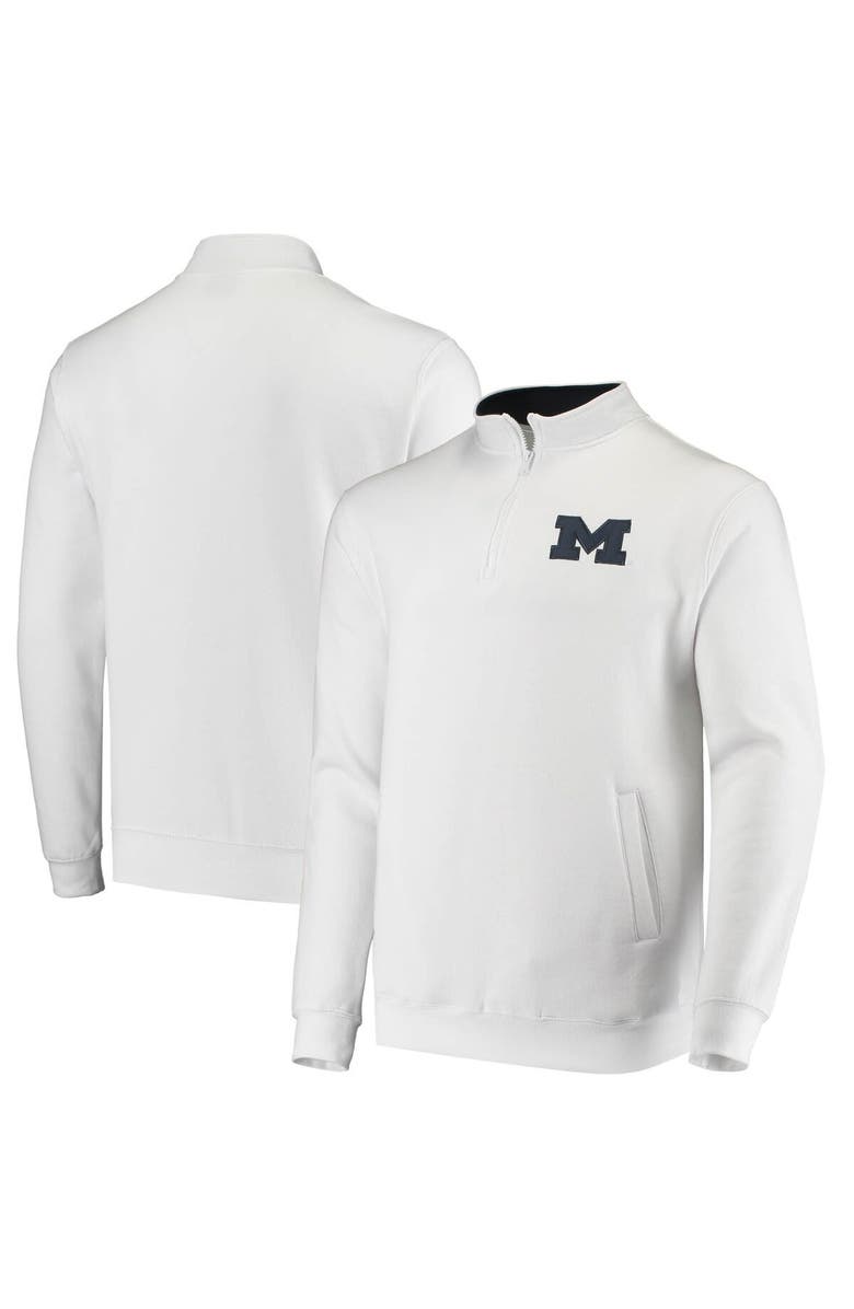 COLOSSEUM Men's Colosseum White Michigan Wolverines Tortugas Logo Quarter-Zip Jacket, Main, color, 