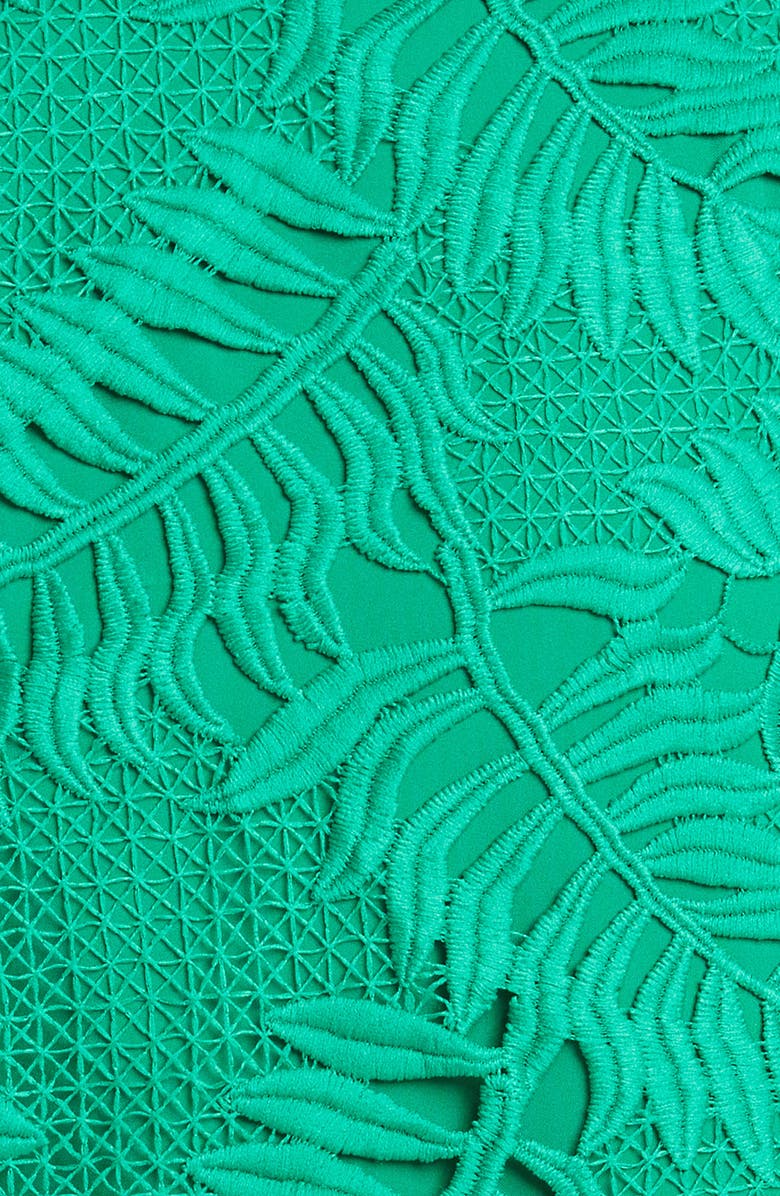 Milly Tropical Palm Lace Miniskirt, Alternate, color,