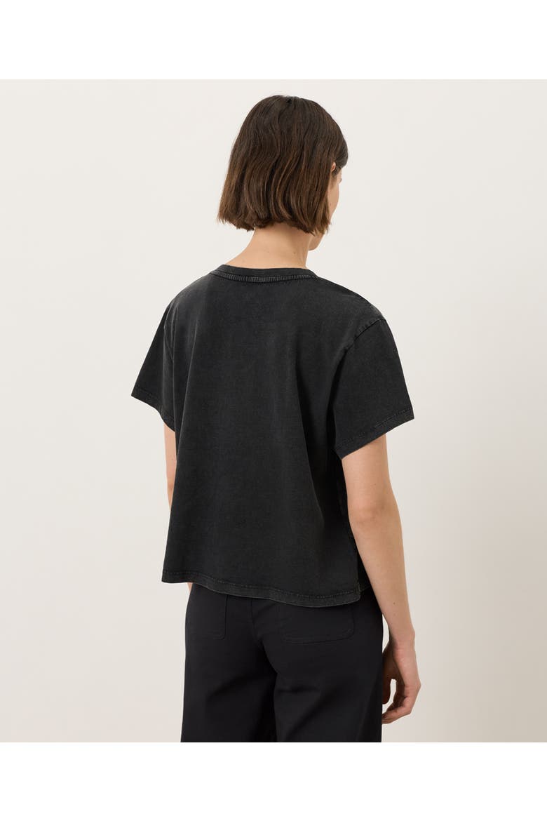 Organic Cotton Vintage Jersey V-Neck Tee, Alternate, color, Washed Black