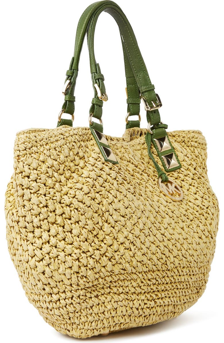 MICHAEL Michael Kors 'Santorini - Large' Straw Basket Tote, Alternate, color,