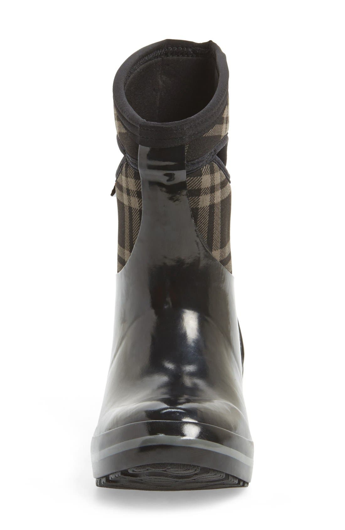 Bogs 'Plimsoll Plaid' Mid Waterproof Snow Boot, Alternate, color, Black