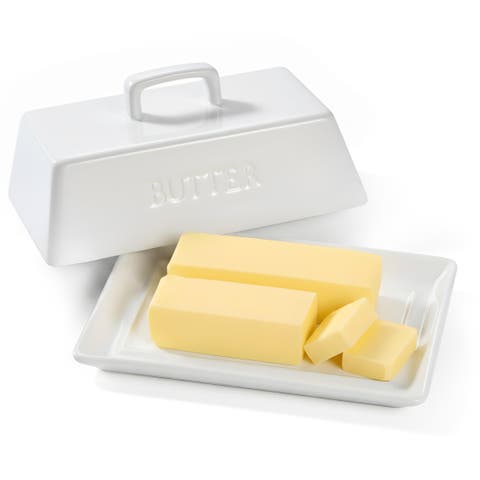 Ceramic Extra Large Butter Dish with Lid