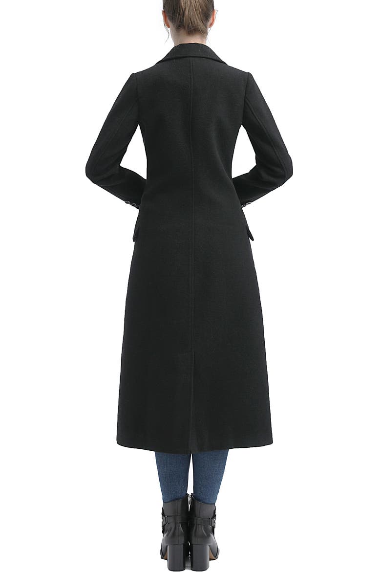 Ovie Double Breasted Wool Blend Long Coat, Alternate, color, Black