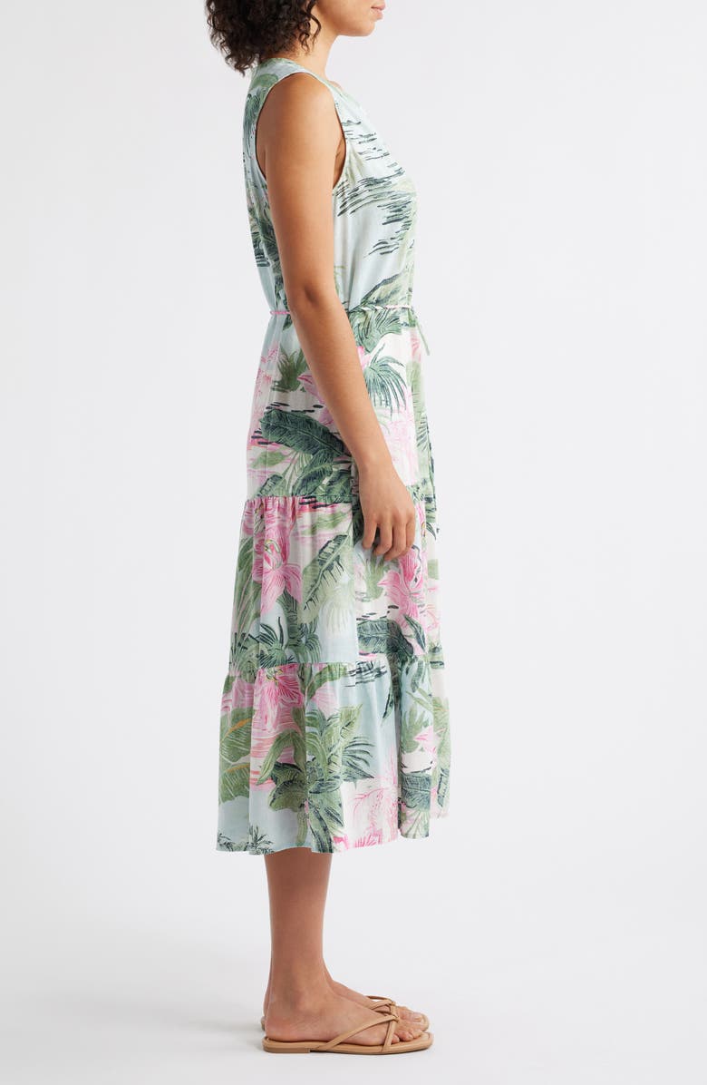 Tommy Bahama Garden Villa Floral Linen Blend Midi Dress, Alternate, color,