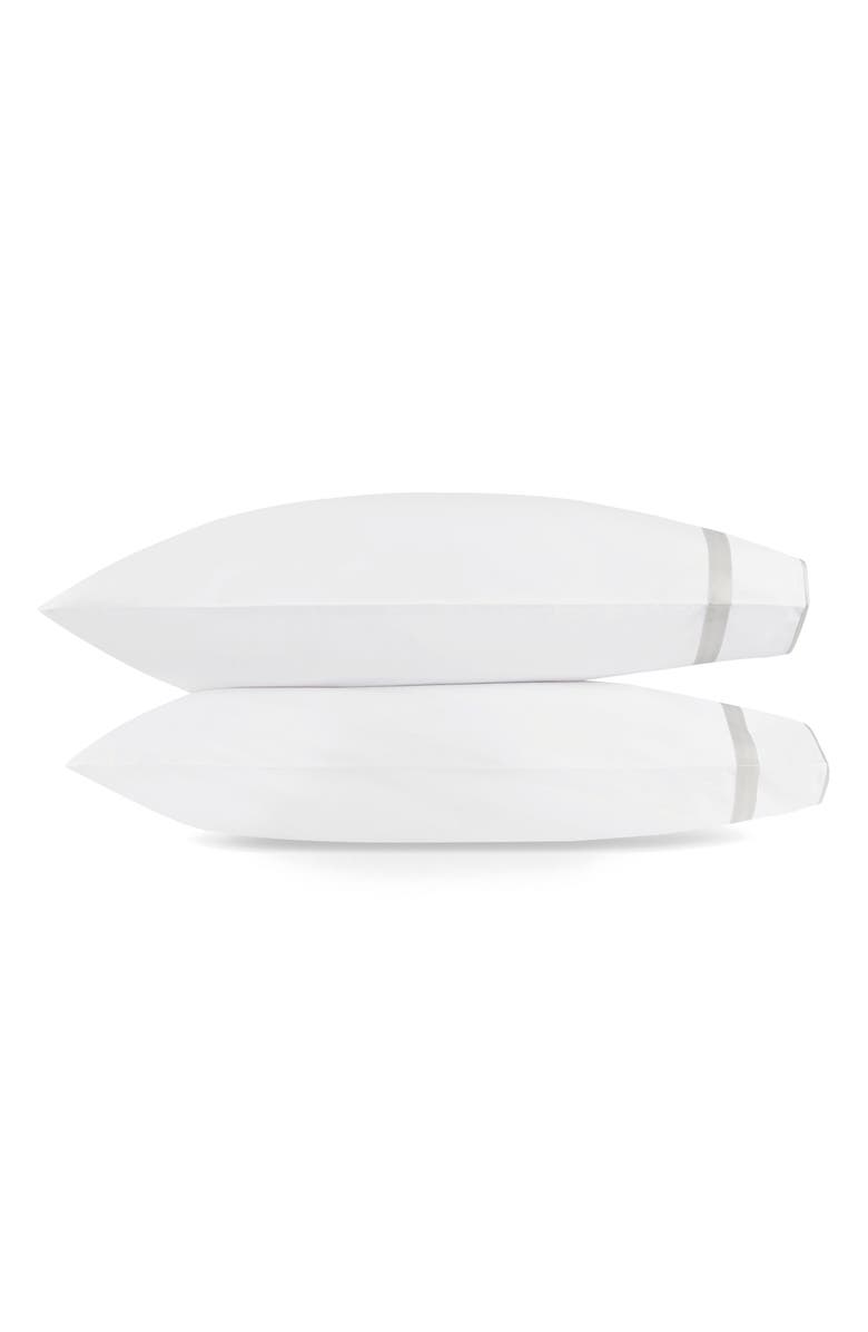 Matouk Louise Set of 2 Pillowcases, Main, color, Silver