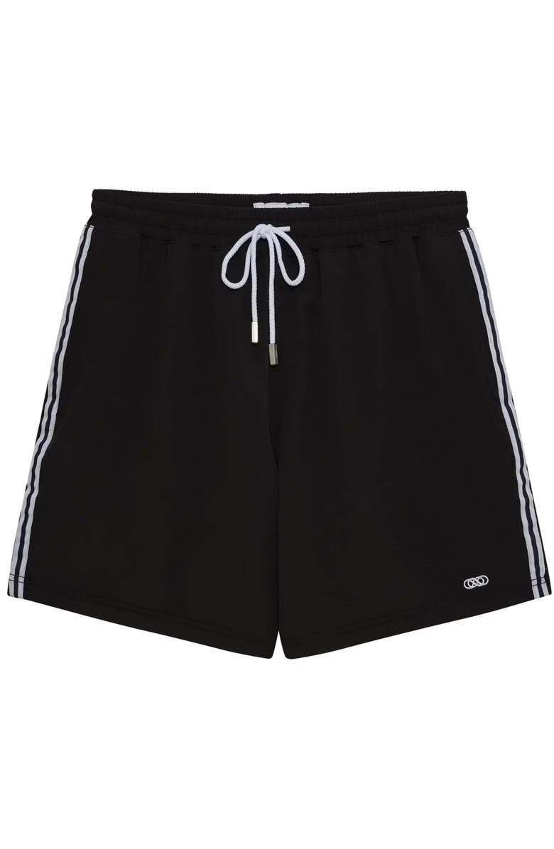 Le Club Resortwear Eco-Friendly 7" Le Club Men's Swim Trunks for Ultimate Comfort, Main, color, Solid Black