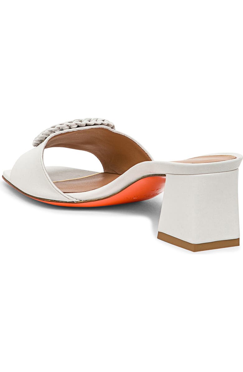Santoni Women's leather mid-heel sandal, Alternate, color, White
