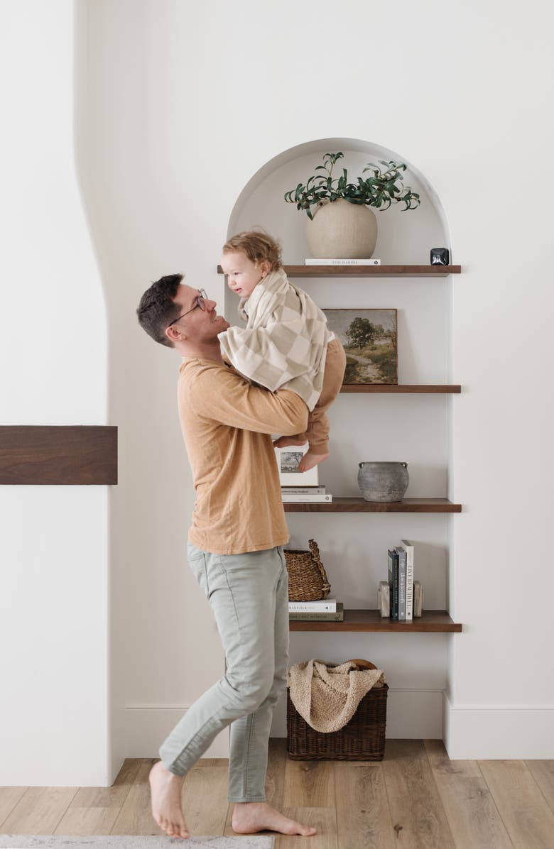 SARANONI Minky Stretch Blanket, Alternate, color, Neutral Checkered