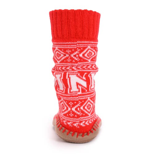 Muk Luks Gameday Slipper Socks In Red