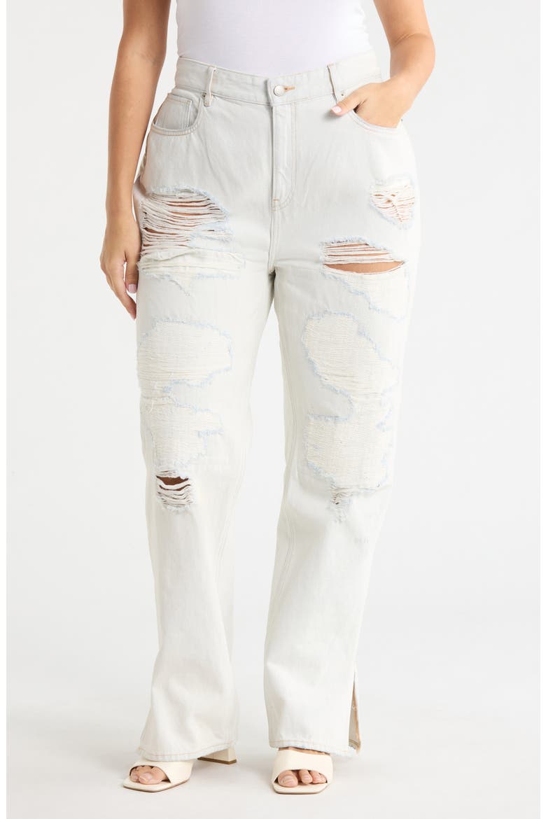 The Khlo Distressed Straight Leg Jeans, Main, color, INDIGO1016
