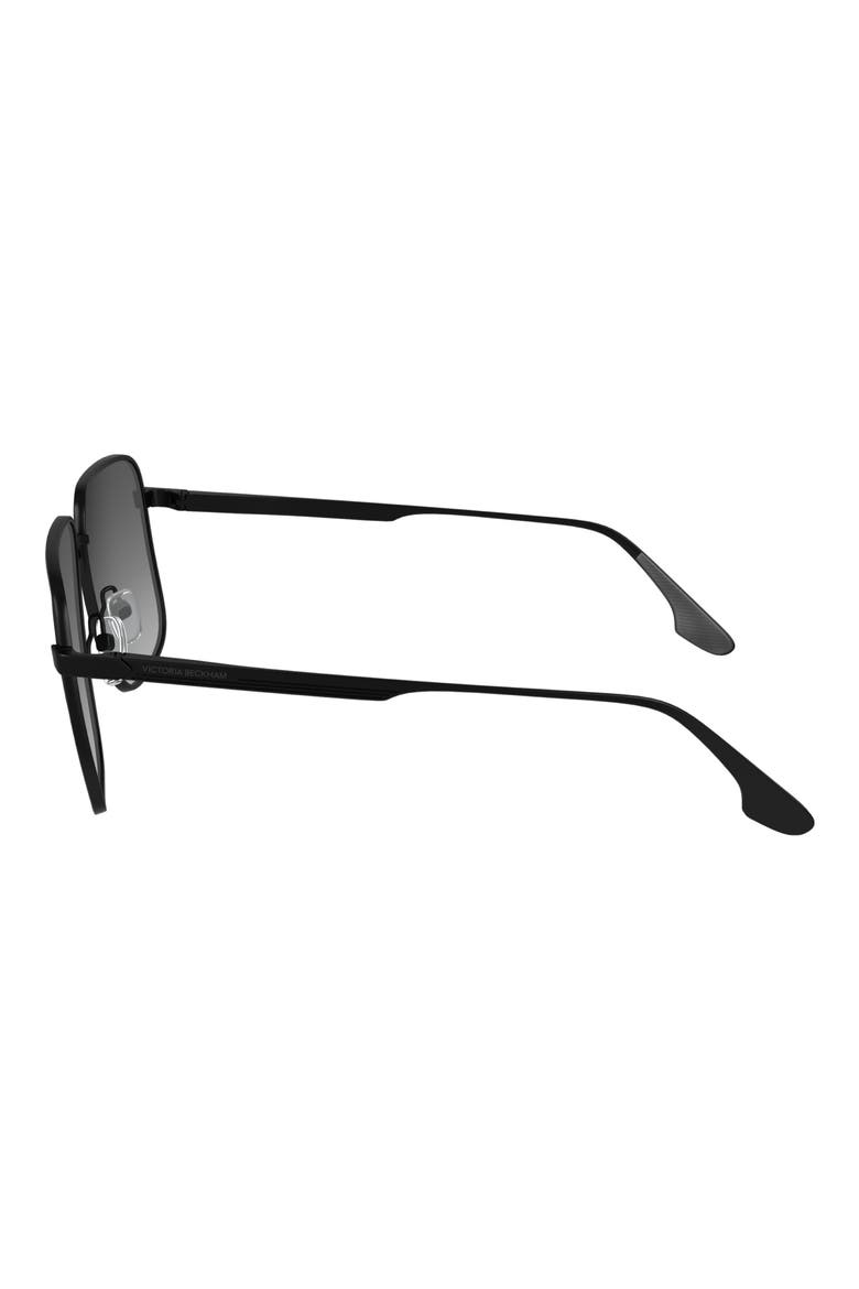 V Line 57mm Gradient Aviator Sunglasses, Alternate, color, MATTE BLACK