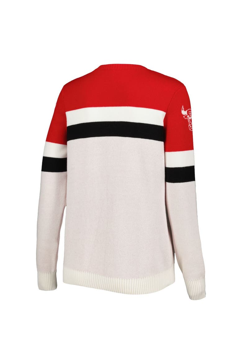 Women's Lusso Red/Cream Chicago Bulls Dominique Pullover Sweater, Alternate, color, Red