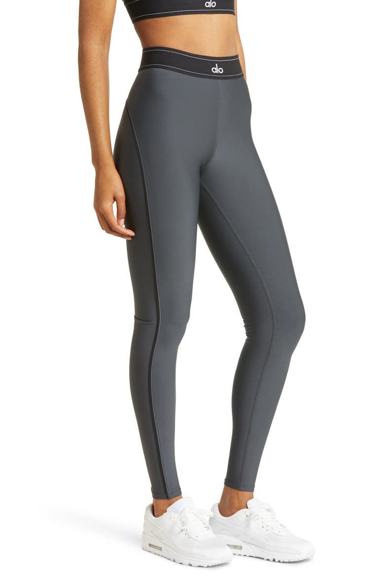 Suit Up High Waist Leggings, Alternate, color, ANTHRACITE/ BLACK