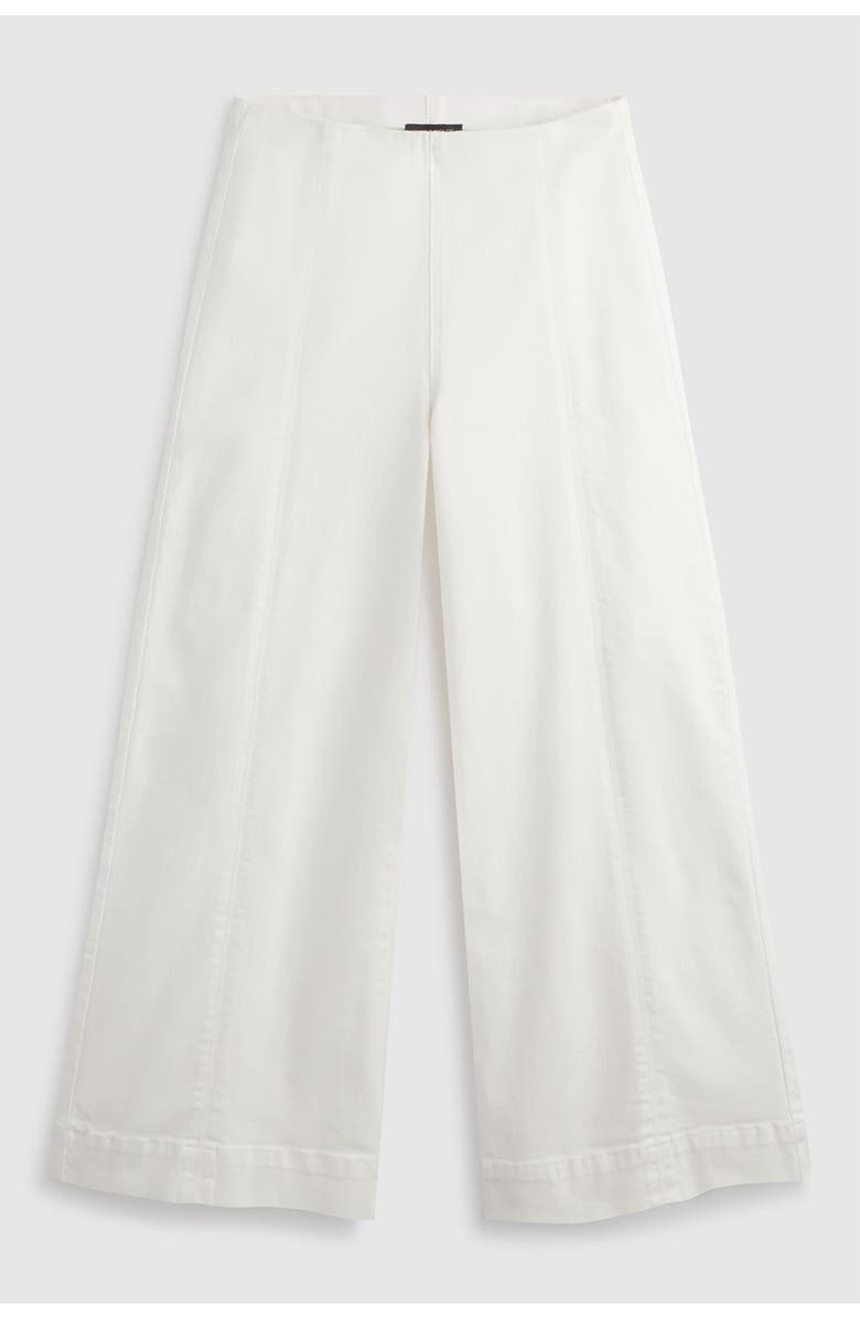 Franne Golde Wide Leg Cropped High Rise Stretch Denim Jeans, Alternate, color, Ivory