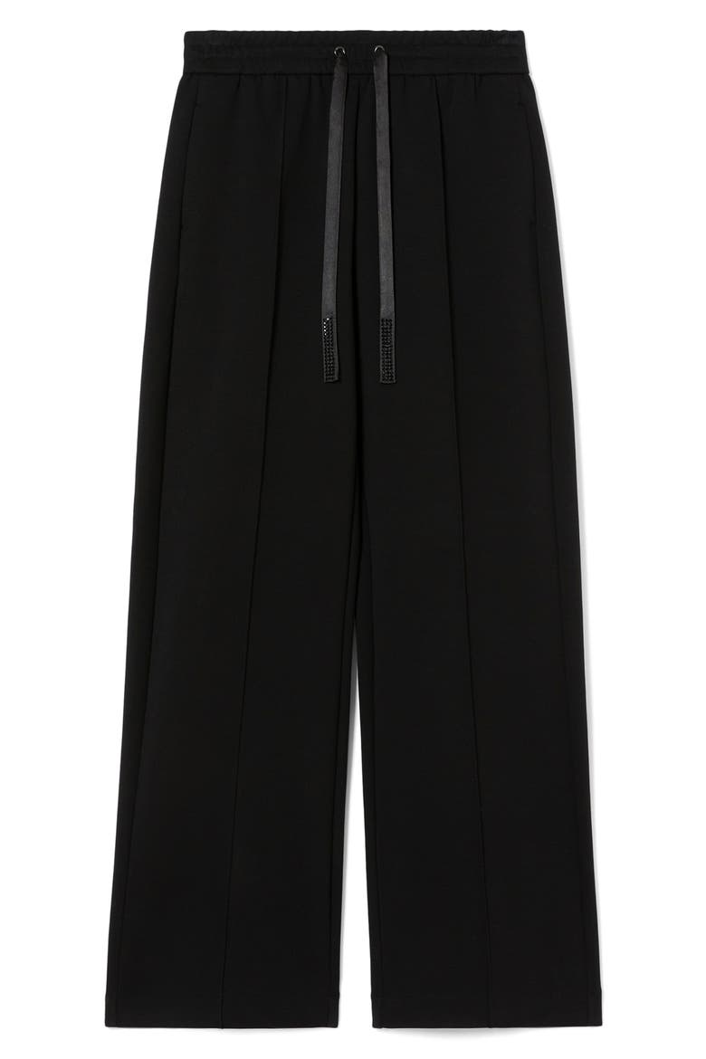 Albore Drawstring Waist Jersey Pants, Alternate, color, BLACK