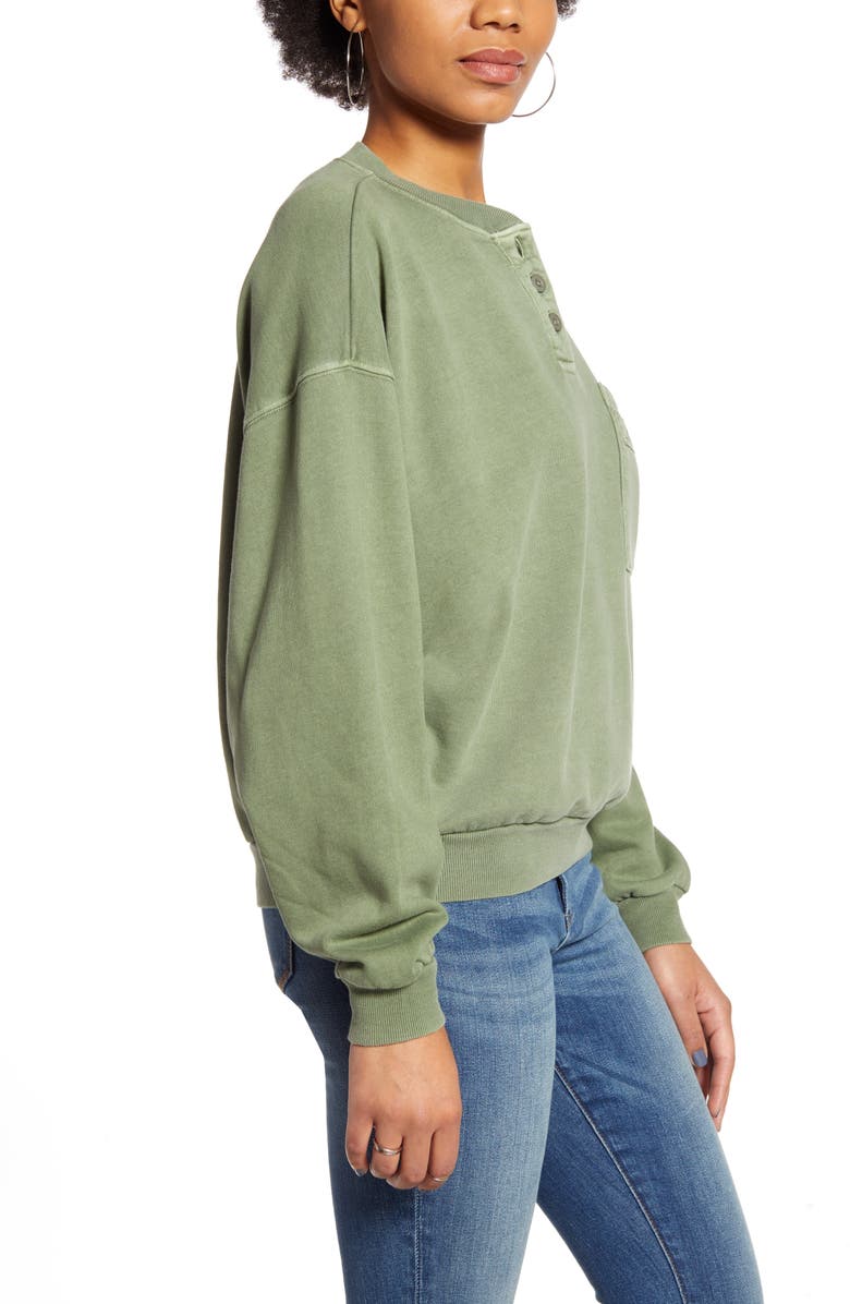BDG Urban Outfitters Henley Sweatshirt, Alternate, color, 