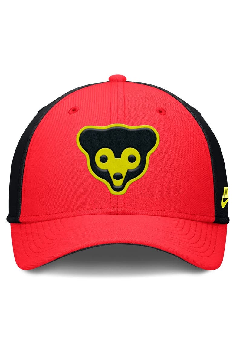 Men's Nike Crimson/Black Chicago Cubs Neon 90s Rise SwooshFlex Hat, Alternate, color, Crimson