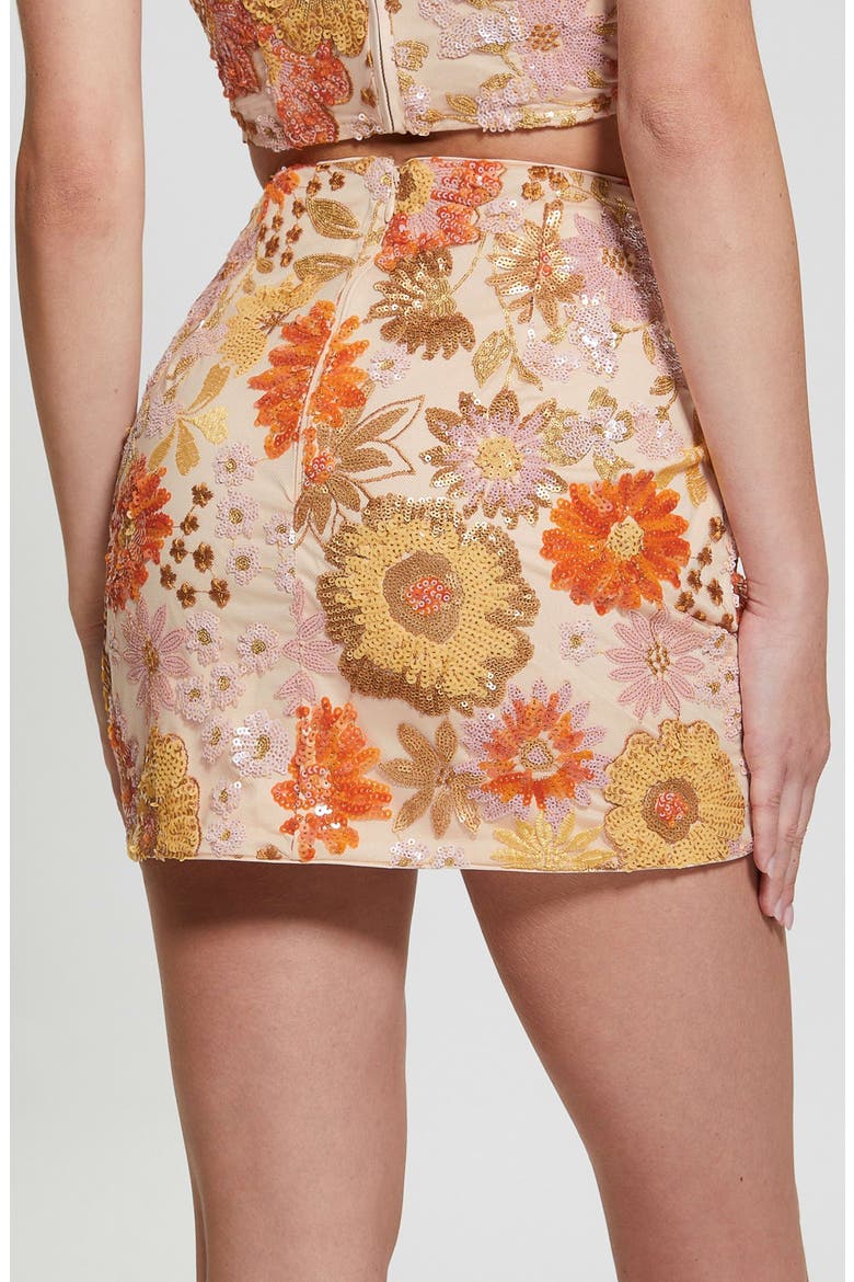 Fia Floral Sequin Miniskirt, Alternate, color, SATIN ROSE MULTI