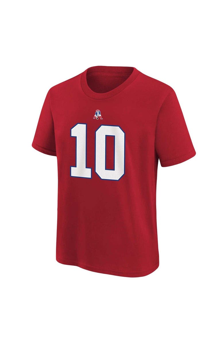 Nike Youth Nike Mac Jones Red New England Patriots Player Name & Number T-Shirt, Alternate, color, 