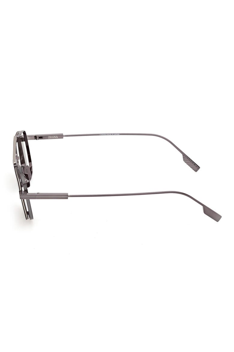 54mm Rectangular Sunglasses, Alternate, color, SATIN GUNMETAL / PALLADIUM