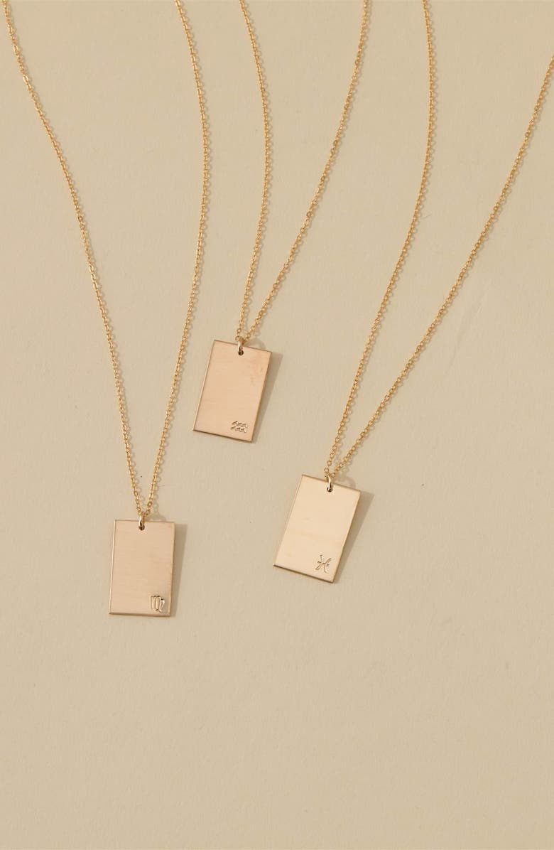 Set & Stones Goldie Zodiac Pendant Necklace, Alternate, color, Gold / Aquarius